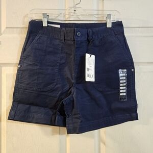 STIO WOMENS RIVET TWILL SHORTS: MOUNTAIN SHADOW (NAVY): 5 IN INSEAM: NWT: SIZE 4